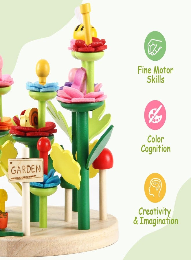 Gserin Wooden Flower Garden Building Toys for Kids, STEM Educational Activity Preschool Kit Gift for Boys Girls Age 3 4 5 6 7 Years Old, Stacking Game for Toddlers Build a Bouquet Spring Gifts - Image 4